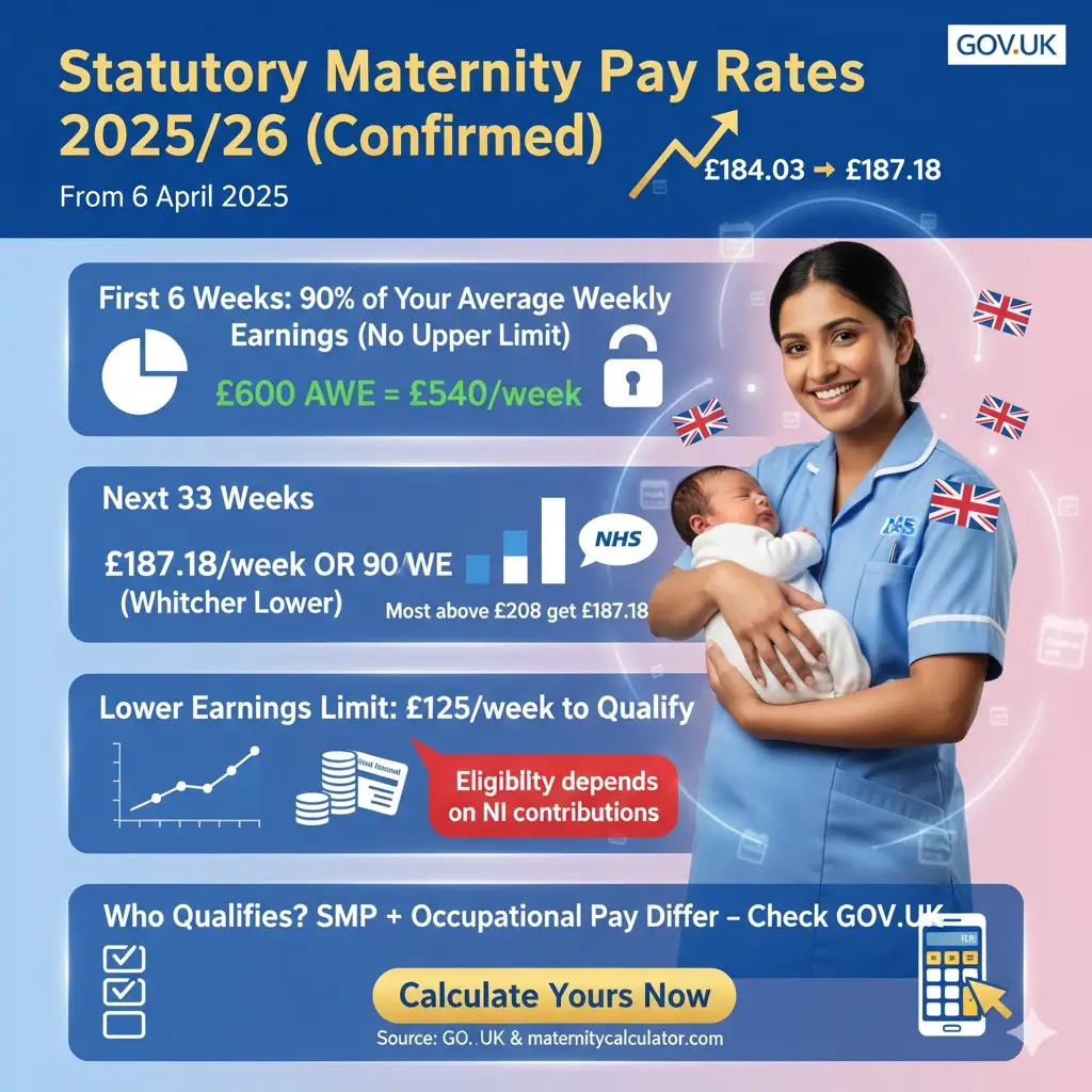 Statutory Maternity Pay Rates 2025/26 graphic