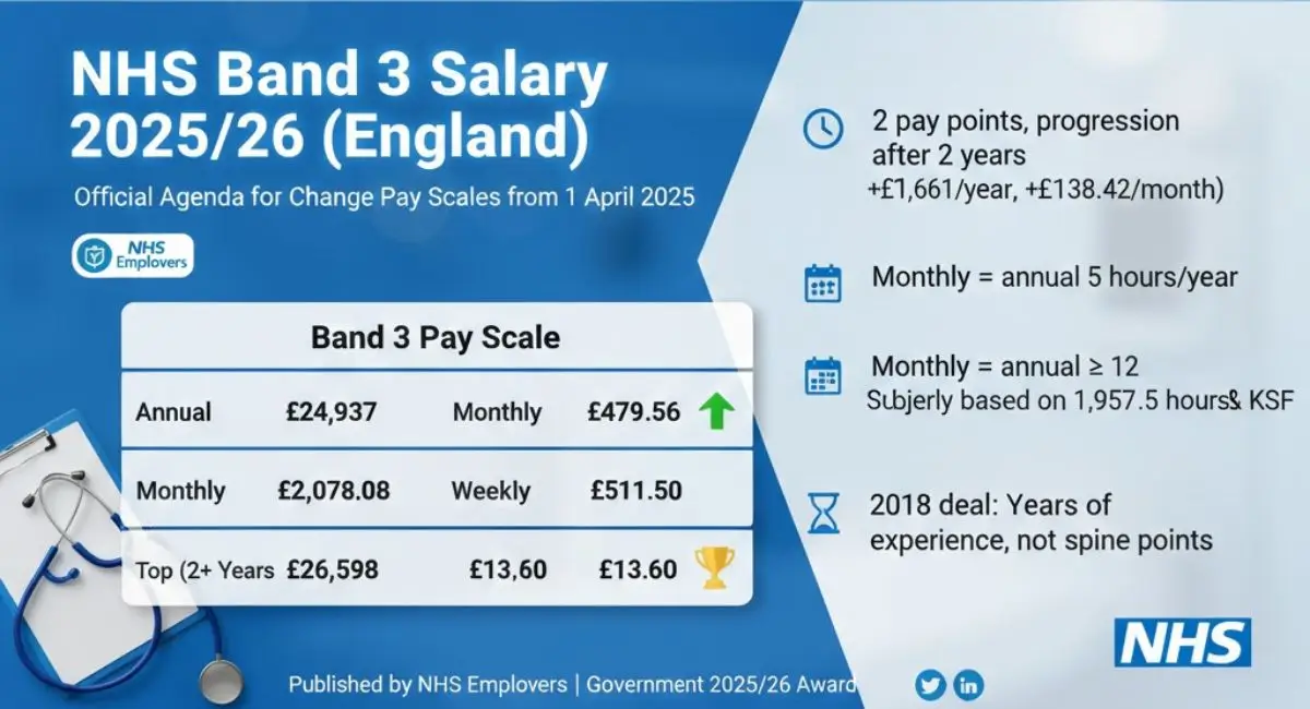 NHS Band 3 Salary 2025/26 (England)